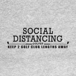 SOCIAL DISTANCING GOLFER - Black T-Shirt